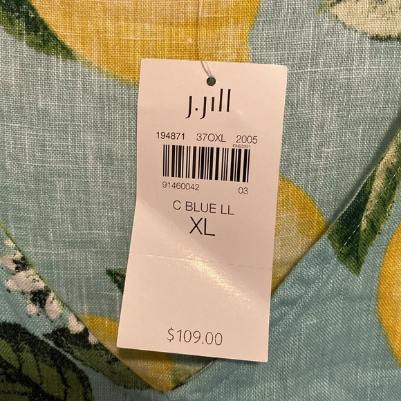 J Jill Love Linen Lemon 🍋 Print Dress - Picture 5 of 7